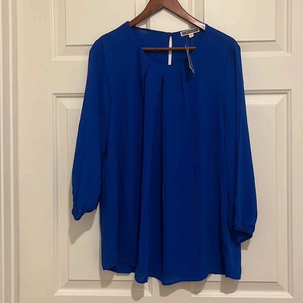 NWT  Pleione blue blouse large